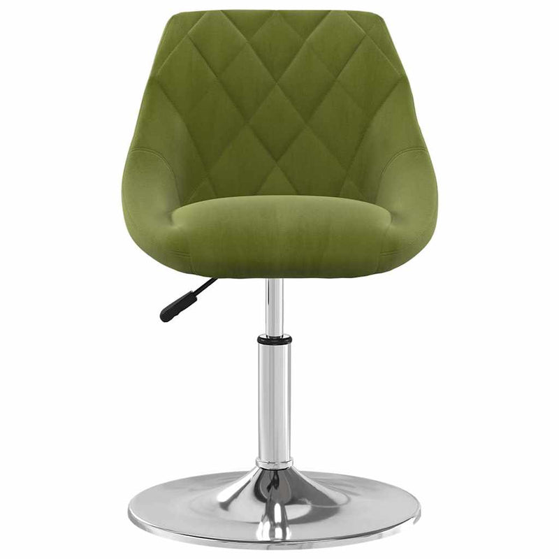 Scaune de sufragerie pivotante 6 buc, verde deschis, catifea