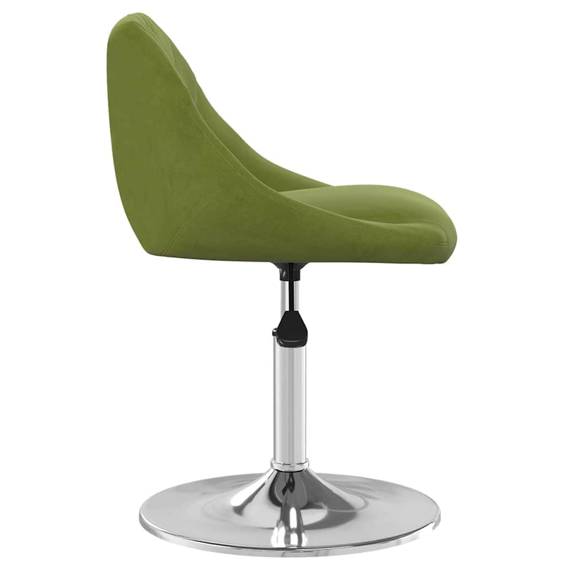 Scaune de sufragerie pivotante 6 buc, verde deschis, catifea