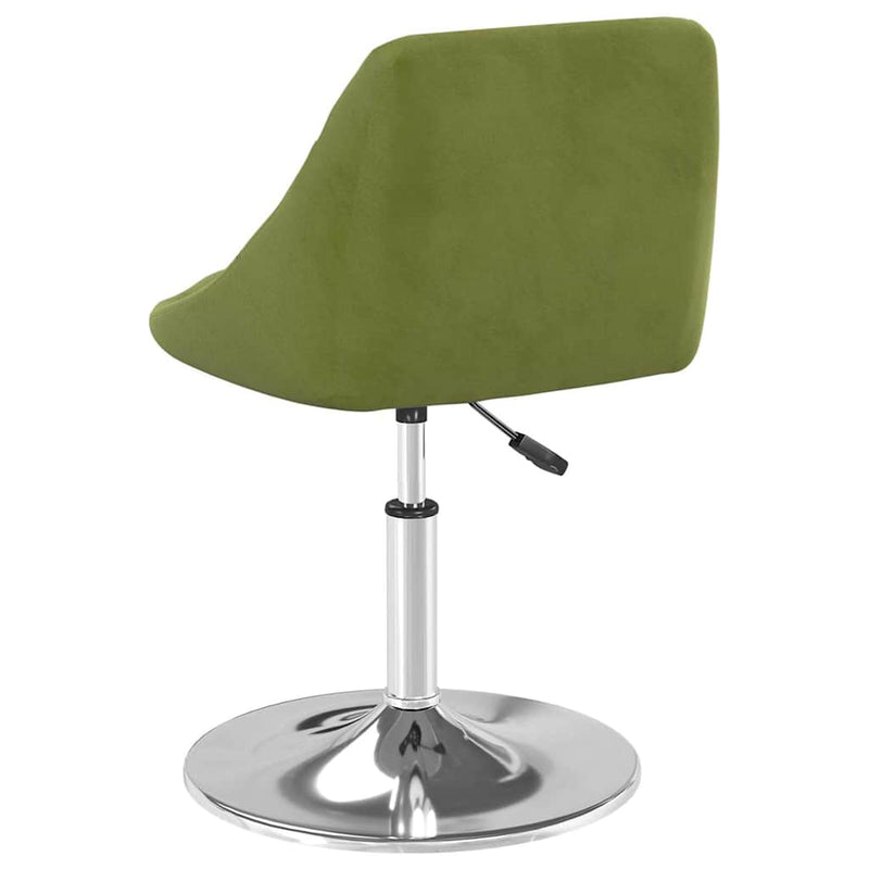 Scaune de sufragerie pivotante 6 buc, verde deschis, catifea