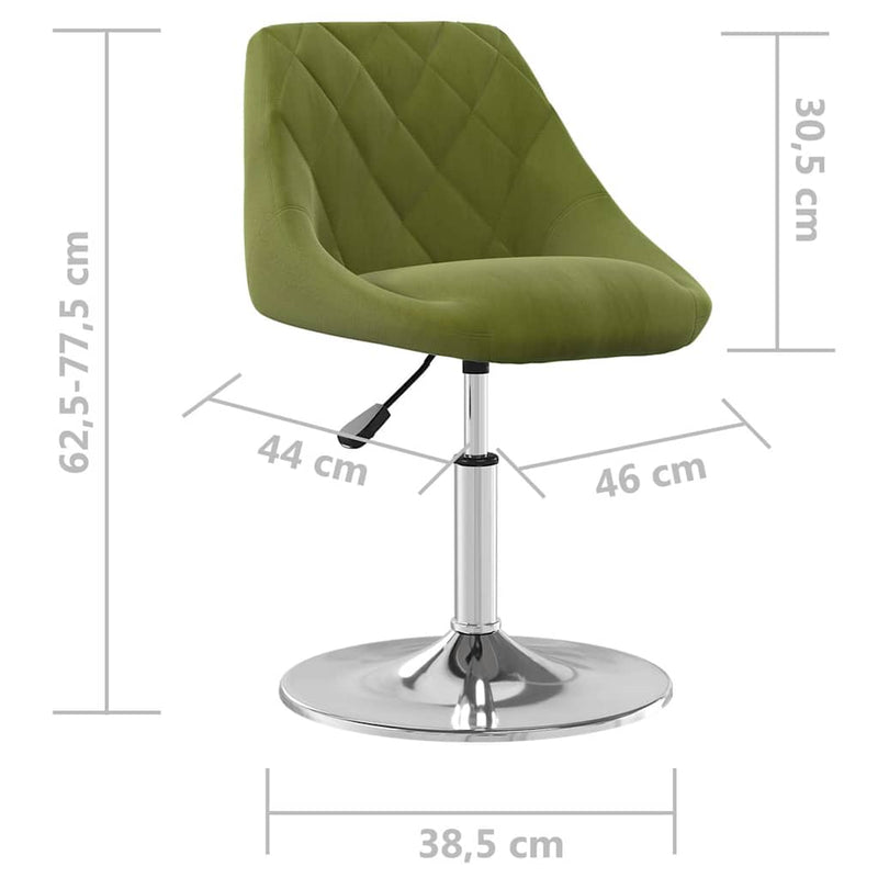 Scaune de sufragerie pivotante 6 buc, verde deschis, catifea