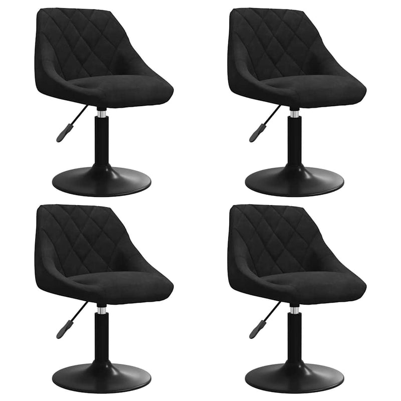 Scaune de masă pivotante, 4 buc., negru, catifea