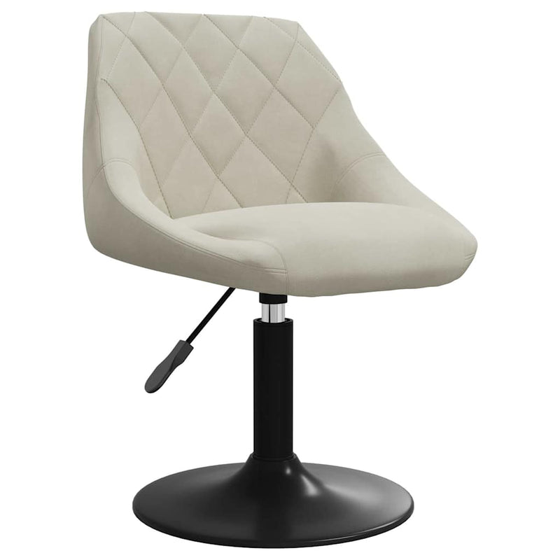 Scaune de sufragerie pivotante 6 buc, crem, catifea