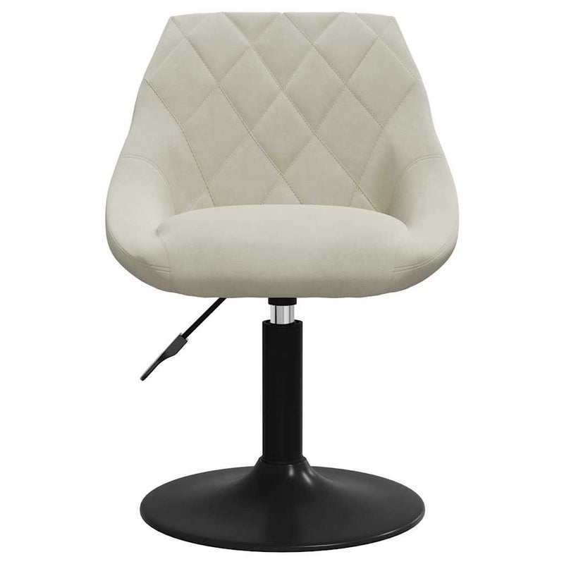 Scaune de sufragerie pivotante 6 buc, crem, catifea
