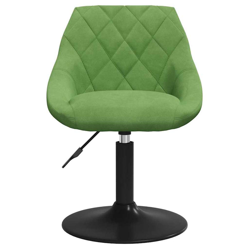 Scaune de sufragerie pivotante 6 buc, verde deschis, catifea