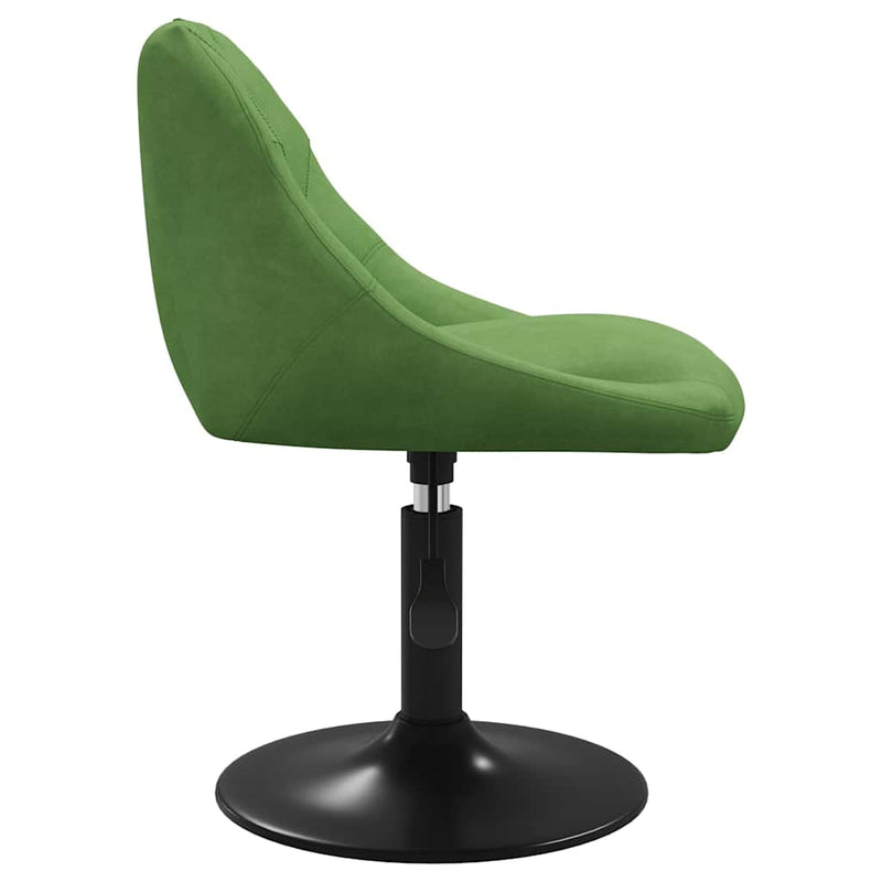 Scaune de sufragerie pivotante 6 buc, verde deschis, catifea