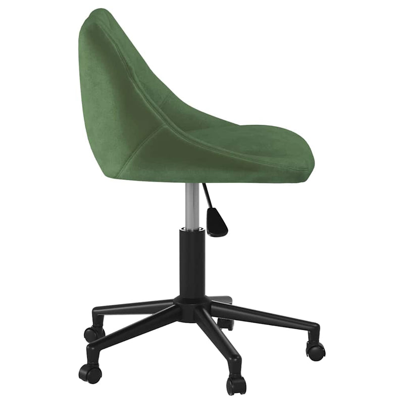 Scaun de masă pivotant, verde închis, catifea