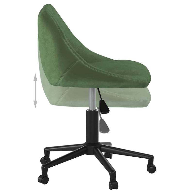 Scaun de masă pivotant, verde închis, catifea
