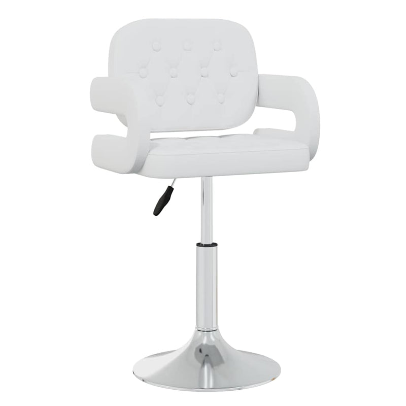 Scaune de masă pivotante, 4 buc., alb, piele ecologică