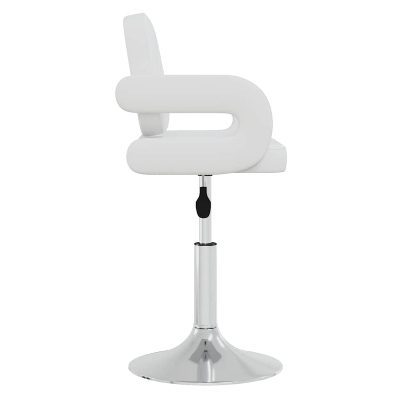 Scaune de masă pivotante, 4 buc., alb, piele ecologică