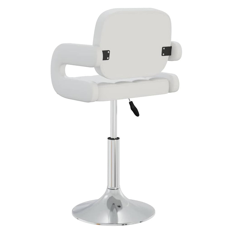 Scaune de masă pivotante, 4 buc., alb, piele ecologică