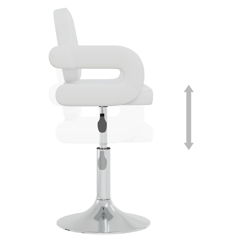 Scaune de masă pivotante, 4 buc., alb, piele ecologică