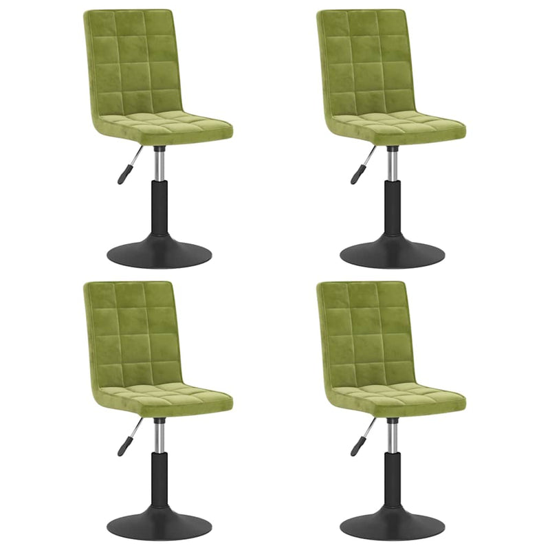 Scaune de bucătărie pivotante, 4 buc., verde deschis, catifea