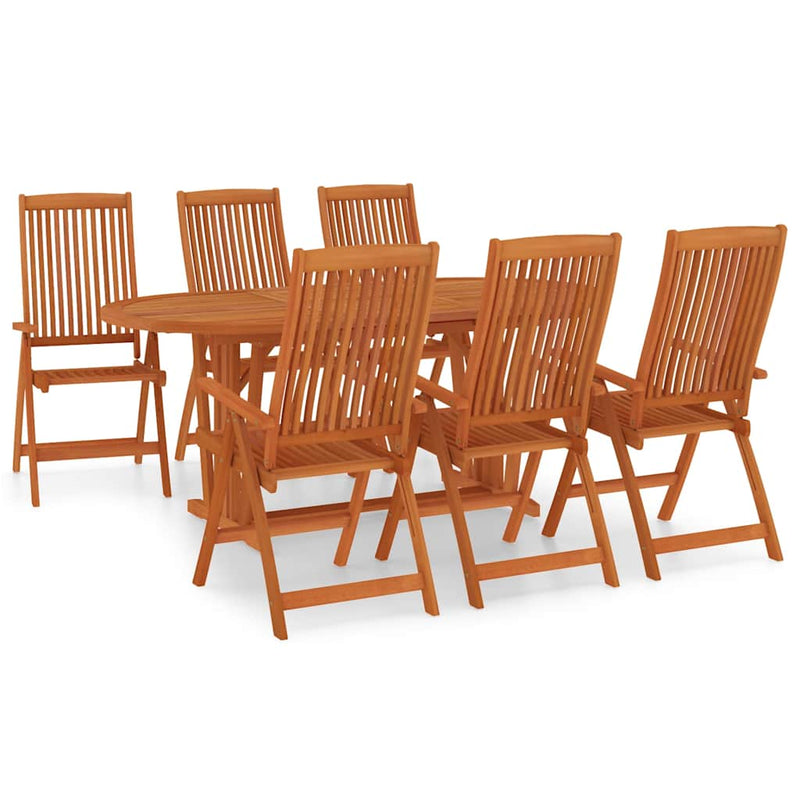 Set mobilier de grădină, 7 piese, lemn masiv de eucalipt