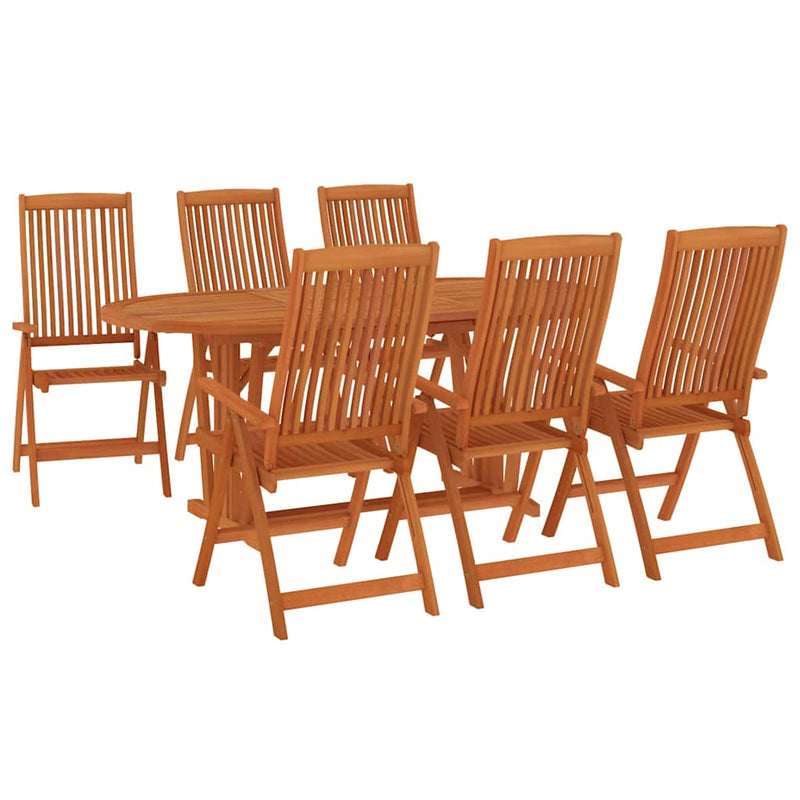 Set mobilier de grădină, 7 piese, lemn masiv de eucalipt