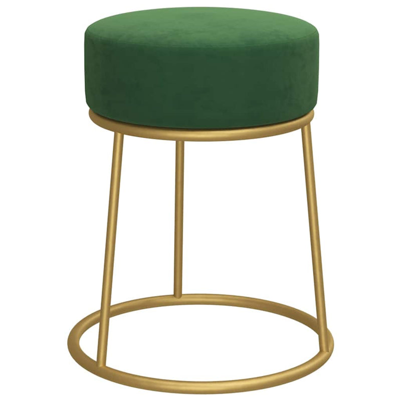 Taburet rotund, verde, catifea