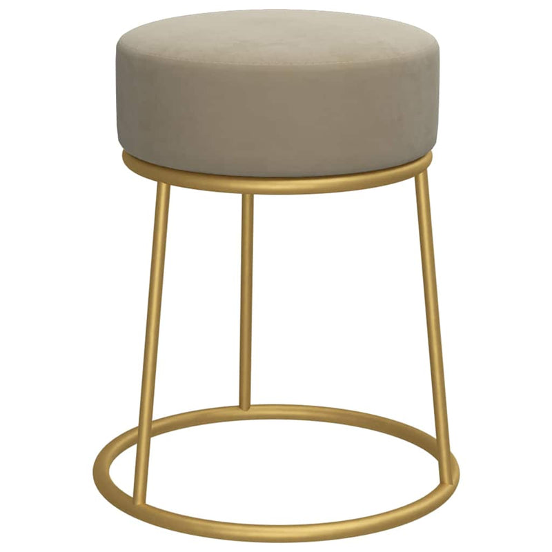 Taburet rotund, gri închis, catifea