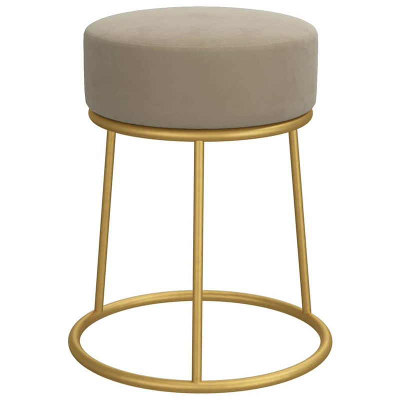 Taburet rotund, gri închis, catifea