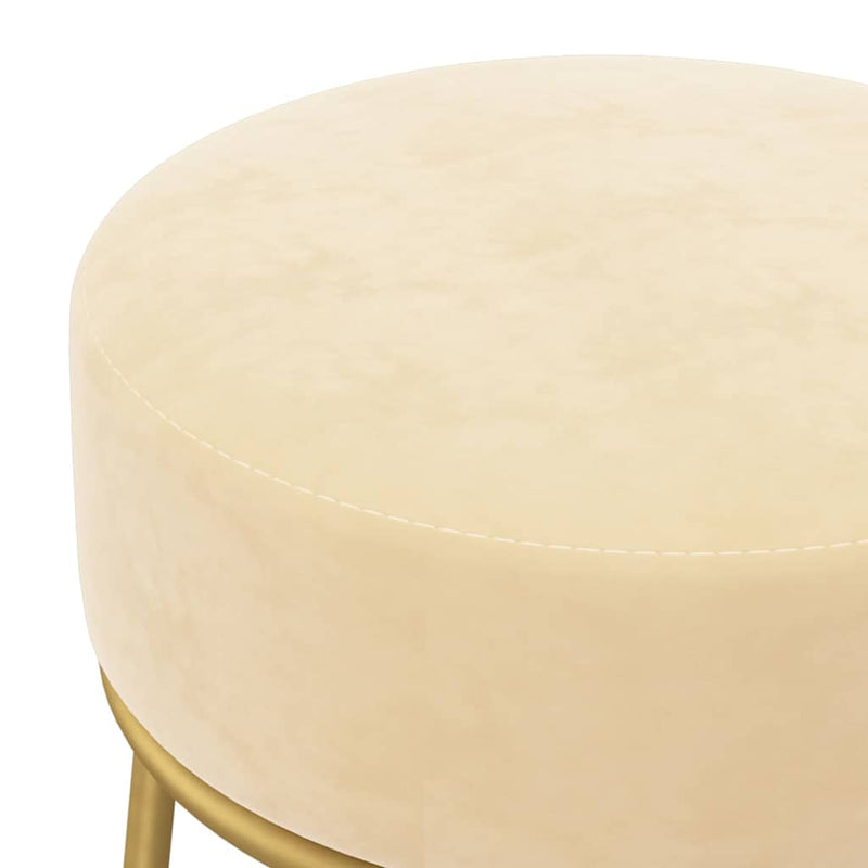 Taburet rotund, culoarea caisei, catifea