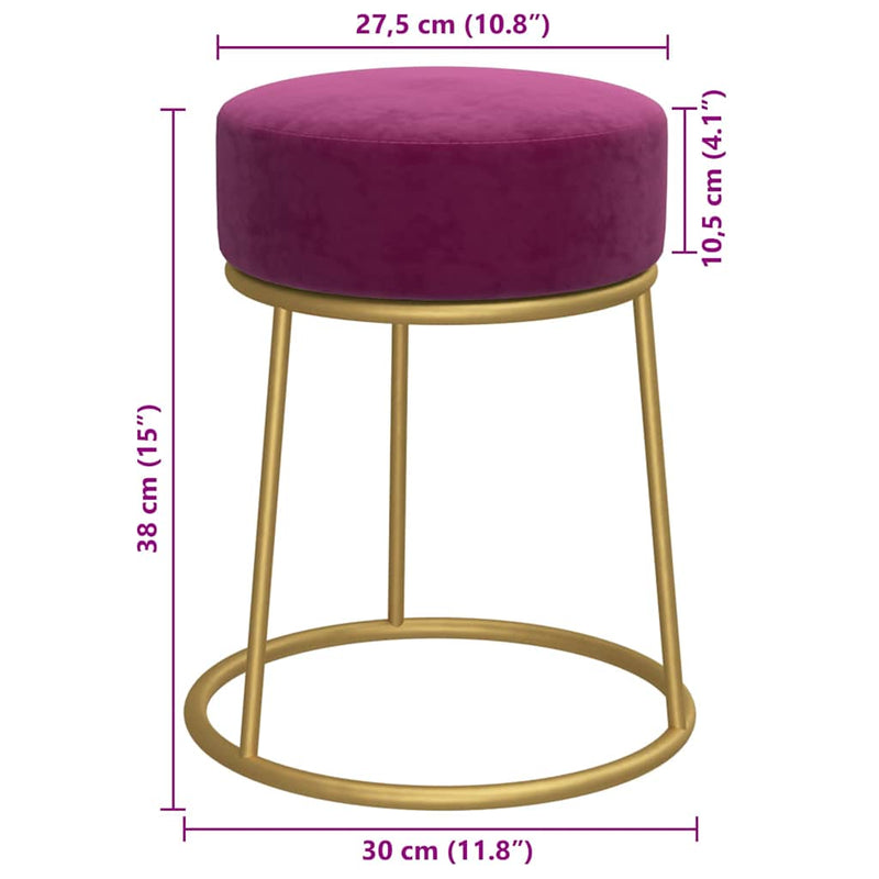 Taburet rotund, violet, catifea