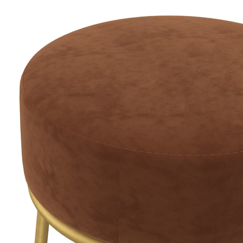 Taburet rotund, maro, catifea