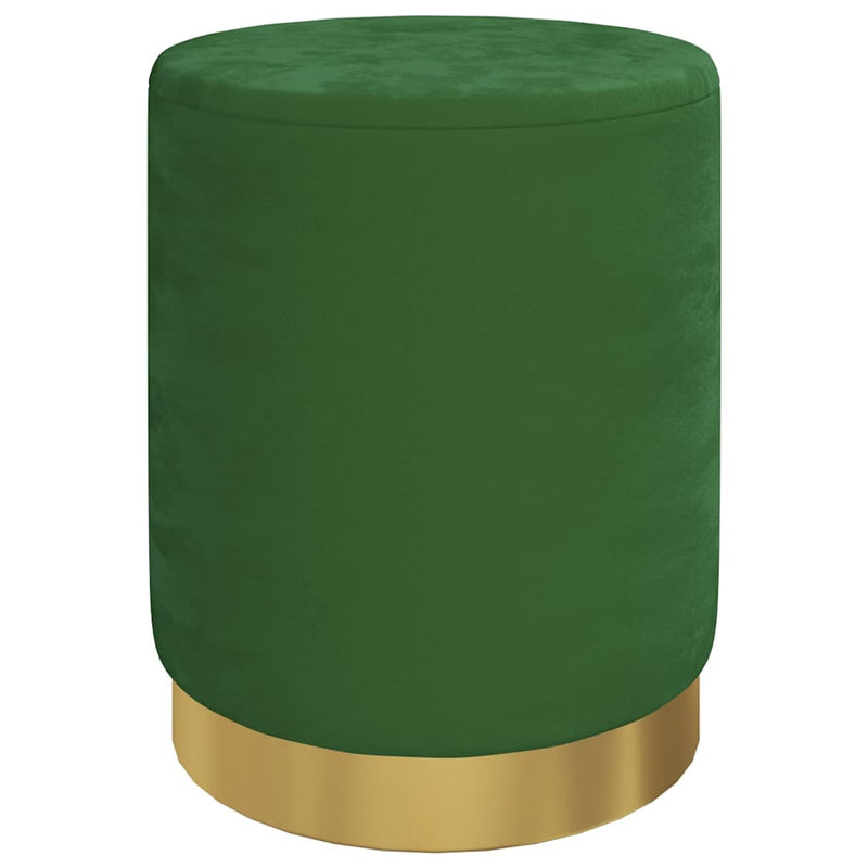 Taburet depozitare rotund, verde, catifea 31 x 37 cm
