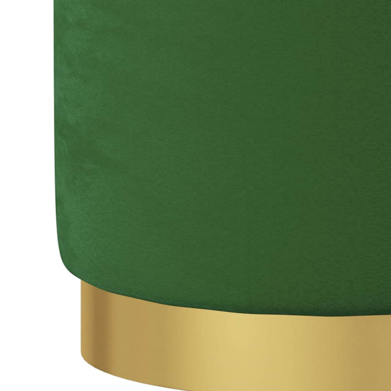 Taburet depozitare rotund, verde, catifea 31 x 37 cm
