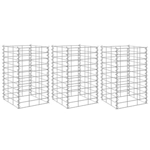 Straturi înălțate gabion, 3 buc., 30x30x50 cm, fier