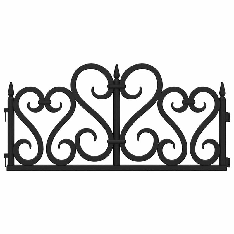 Borduri de gazon, 17 buc., negru, 10 m, PP
