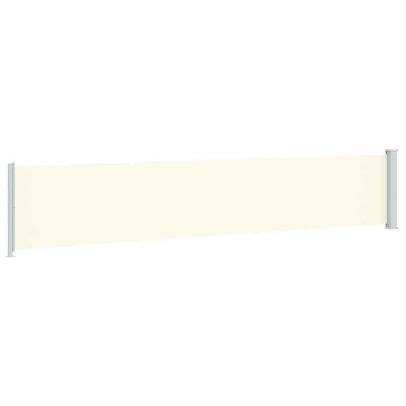 Copertină laterală retractabilă de terasă, crem, 117x614 cm