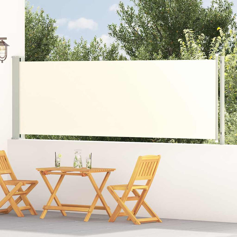Copertină laterală retractabilă de terasă, crem, 117x614 cm