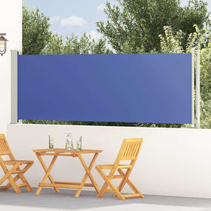 Copertină laterală retractabilă de terasă, albastru, 117x614 cm