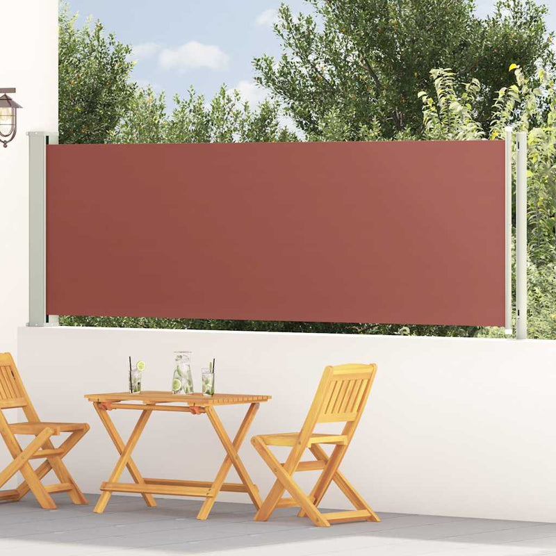 Copertină laterală retractabilă de terasă, maro, 117x614 cm