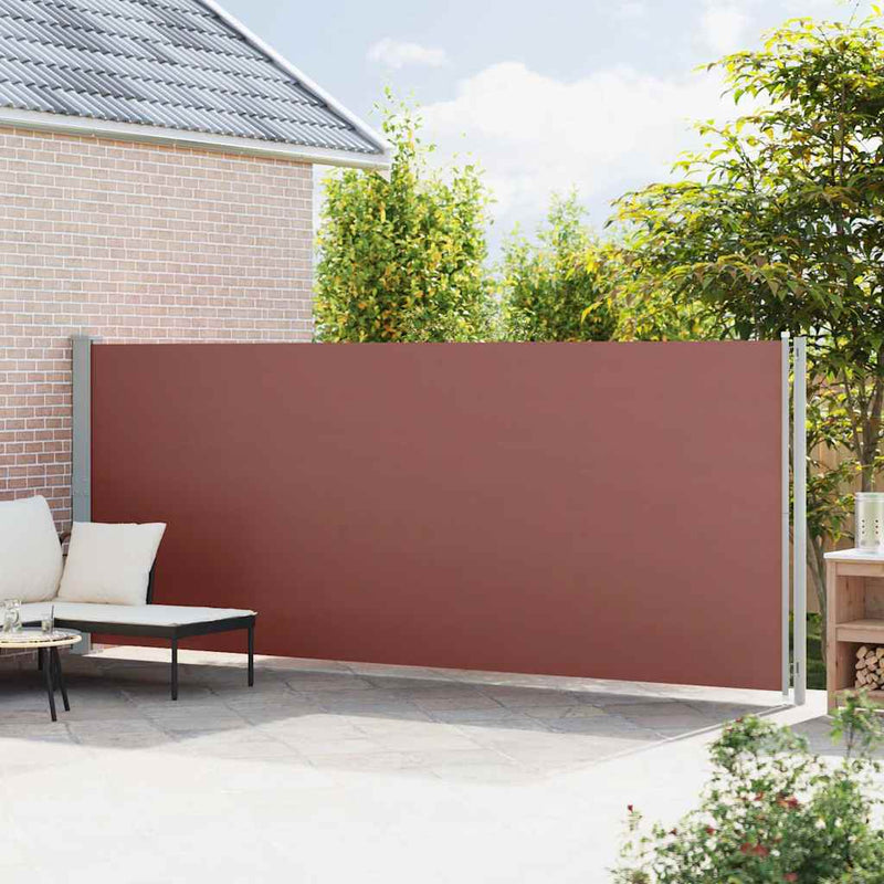 Copertină laterală retractabilă de terasă, maro, 180x600 cm