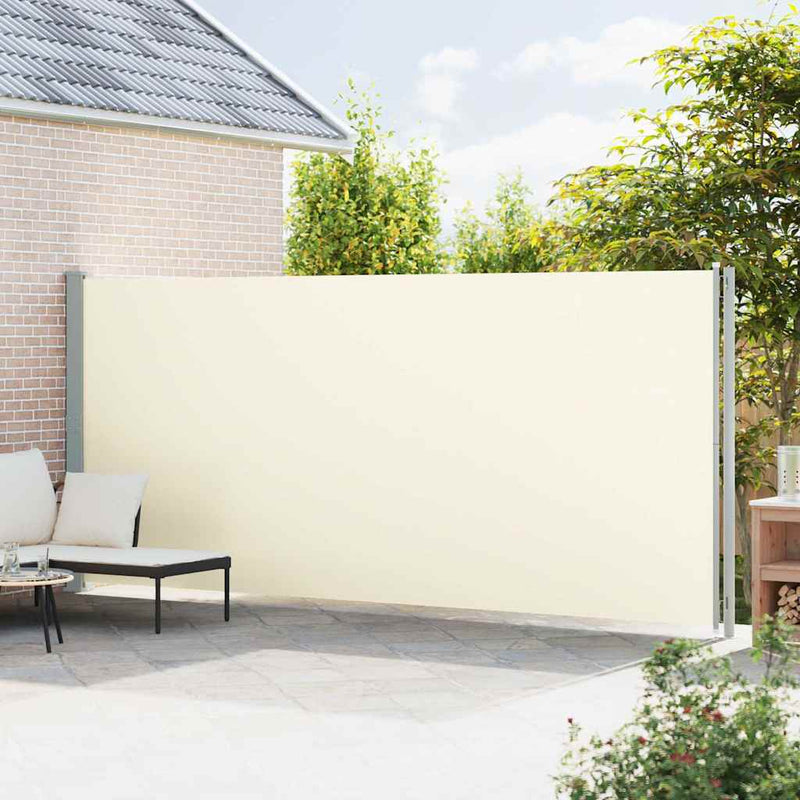 Copertină laterală retractabilă de terasă, crem, 200x614 cm