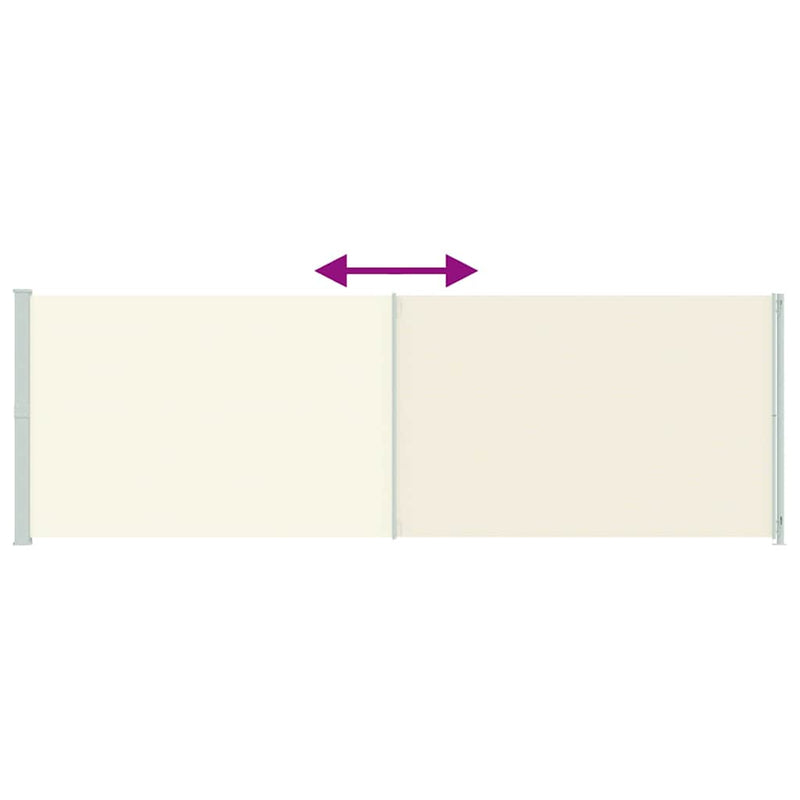 Copertină laterală retractabilă de terasă, crem, 200x614 cm