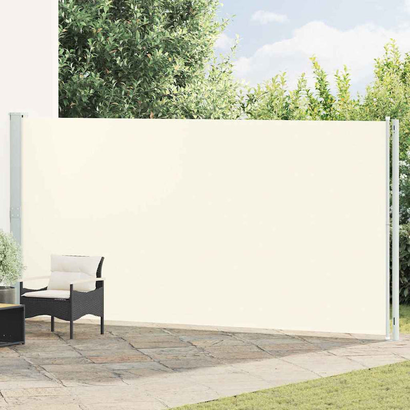 Copertină laterală retractabilă de terasă, crem, 200x614 cm