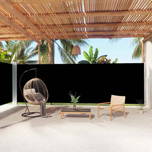 Copertină laterală retractabilă, negru, 200x1000 cm