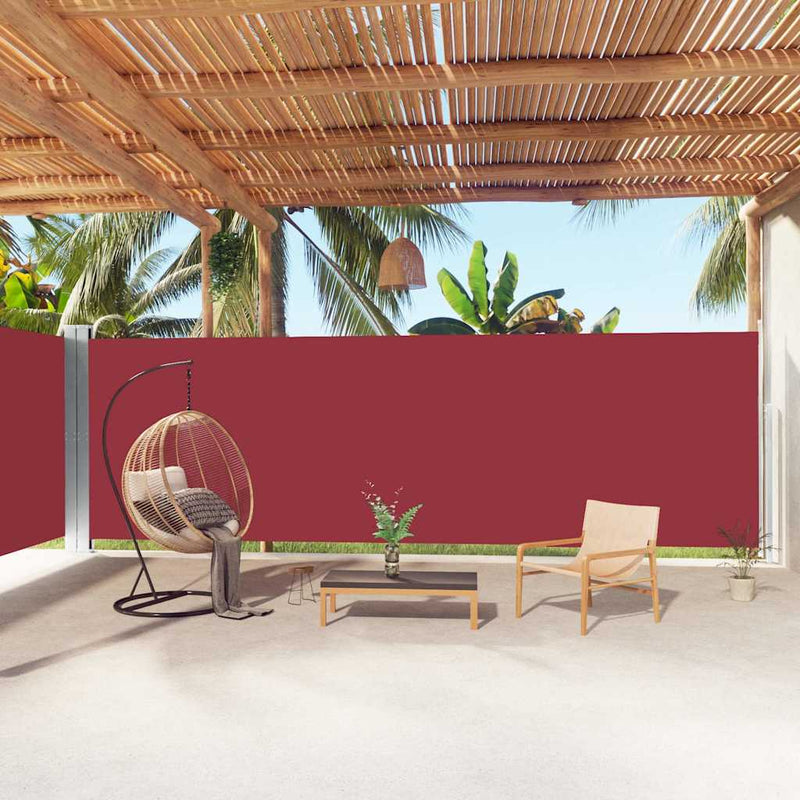Copertină laterală retractabilă, roșu, 200x1000 cm