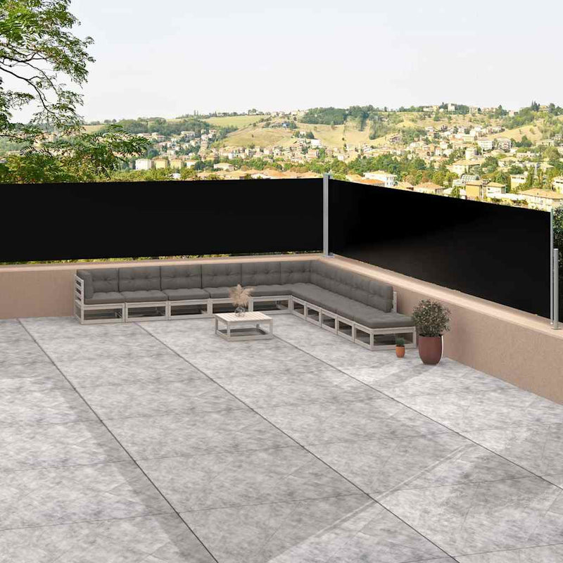 Copertină laterală retractabilă, negru, 117x1200 cm