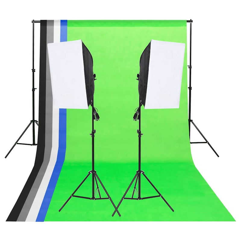 Kit de iluminat pentru studio cu fundaluri și softbox-uri