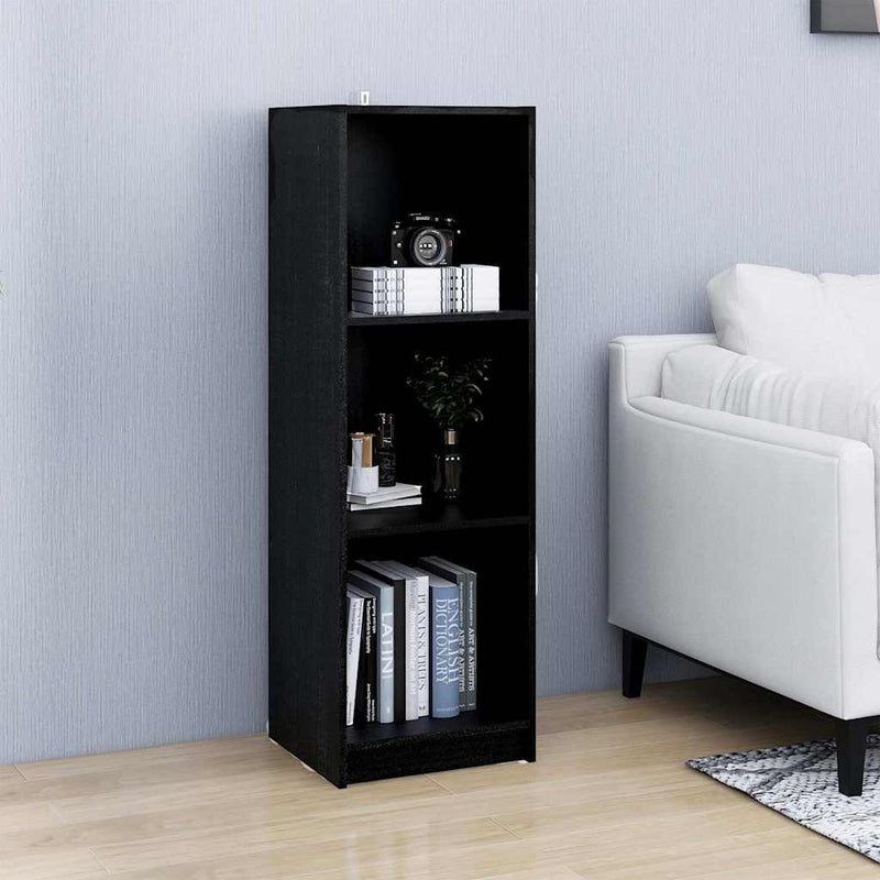 Bibliotecă/Separator cameră negru, 36x33x110 cm, lemn masiv pin