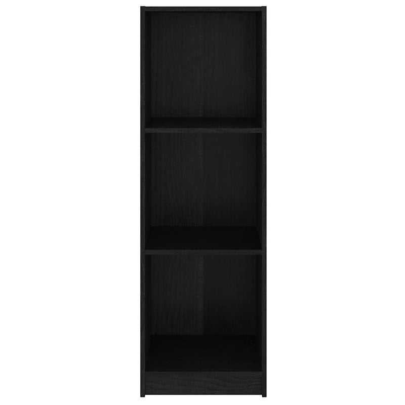 Bibliotecă/Separator cameră negru, 36x33x110 cm, lemn masiv pin