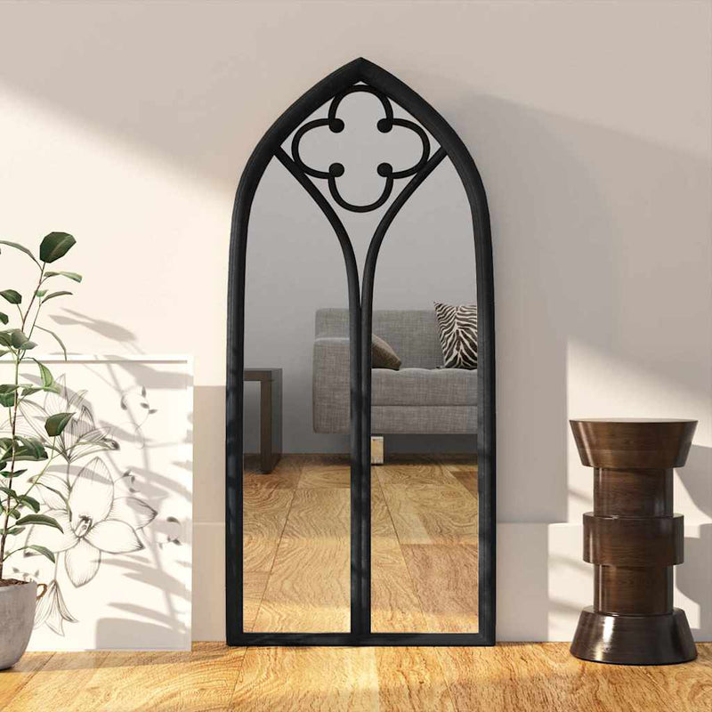 Oglindă,negru, 100x45 cm,fier, pentru utilizare în interior