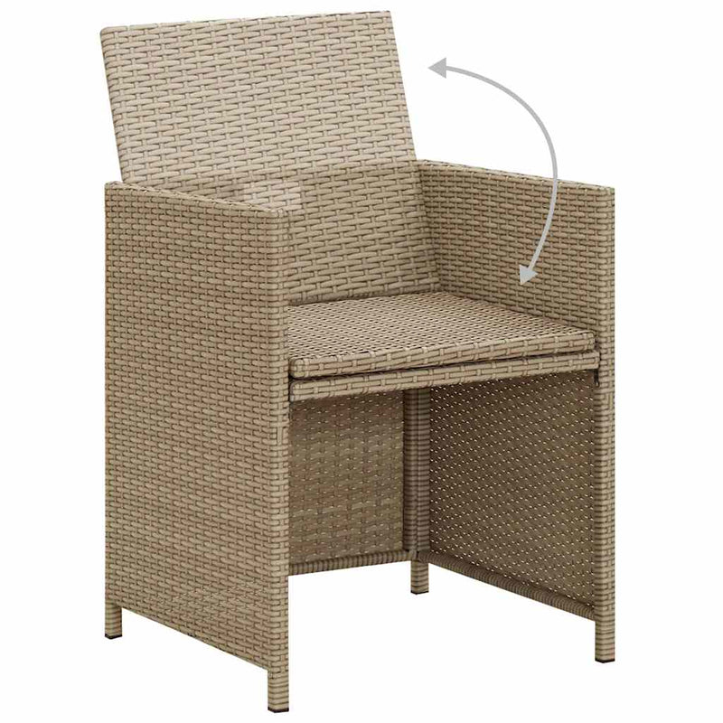Set mobilier de grădină cu perne, 3 piese, bej