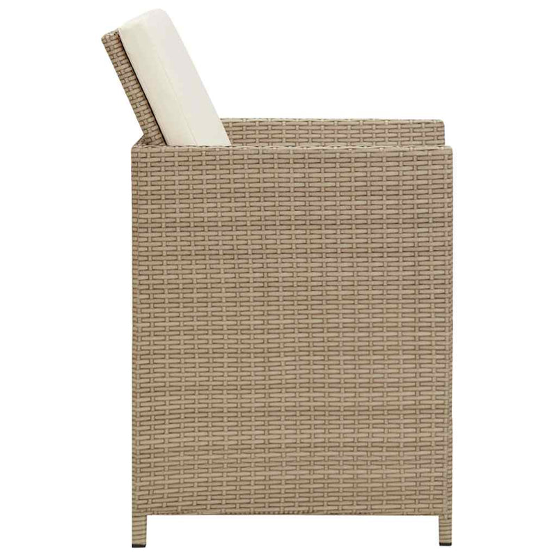 Set mobilier de grădină cu perne, 3 piese, bej