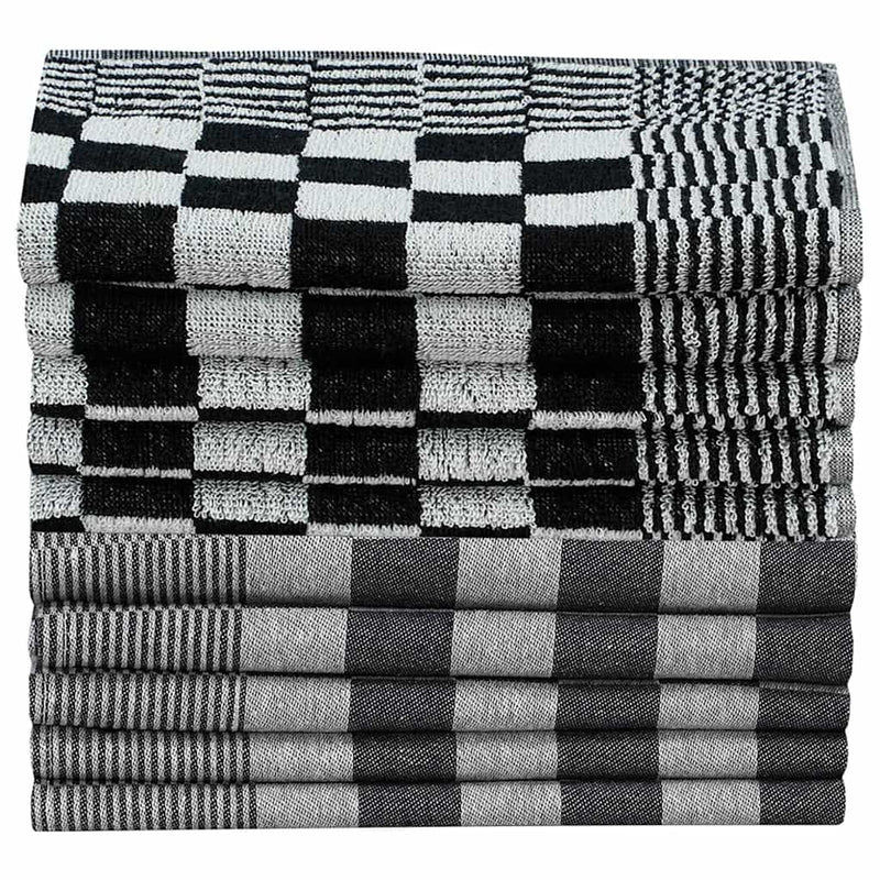 Set de prosoape, 20 buc., negru și alb, bumbac
