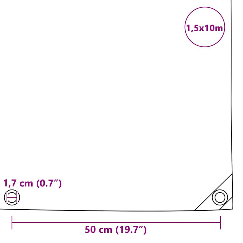 Prelate Negru 1,5 x 10 m Pânză cu acoperire PVC
