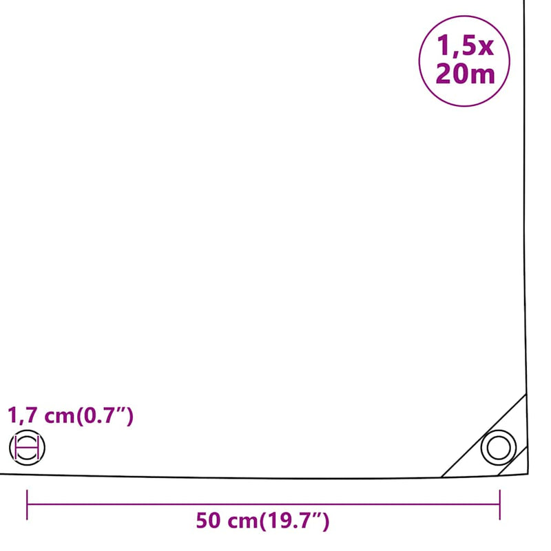 Prelate Negru 1,5 x 20 m Pânză cu acoperire PVC