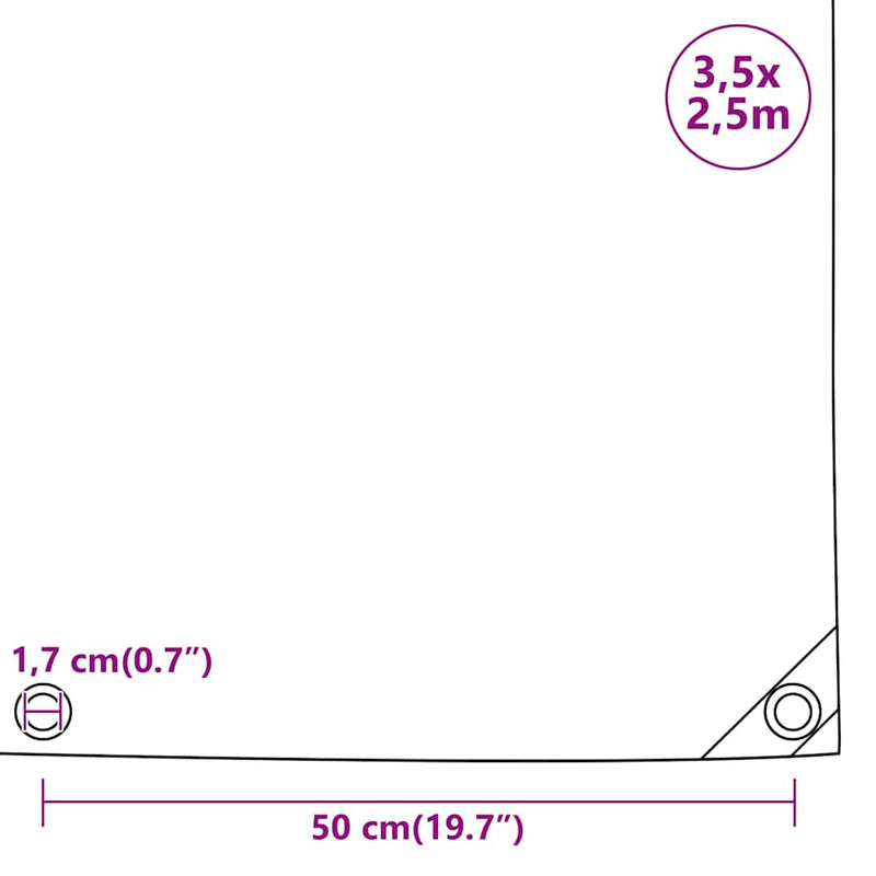 Prelate Negru 3,5 x 2,5 m Pânză cu acoperire PVC