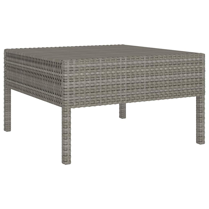 Set mobilier de grădină cu perne, 9 piese, gri, poliratan